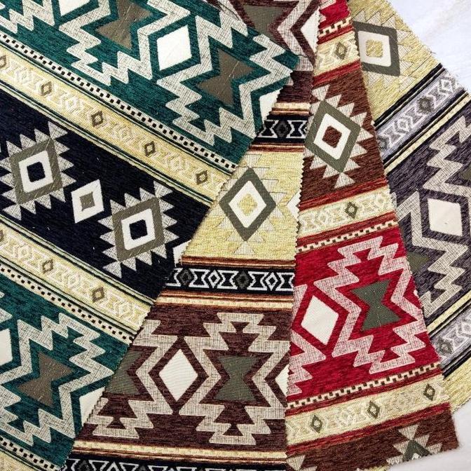 Sora- Bahan Kain Chenille Premium Meubel Sofa Lesehan / Jok / Kursi Motif Arab Salur Klasik - Ethnic