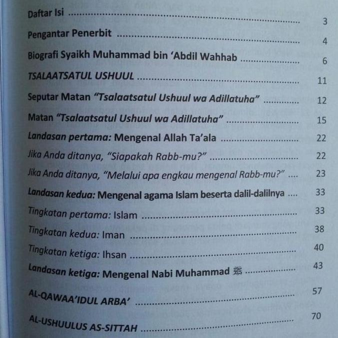 Ushul Tsalatsah Al Qawaid Al Arba Al Ushul Sittah Media Tarbiyah