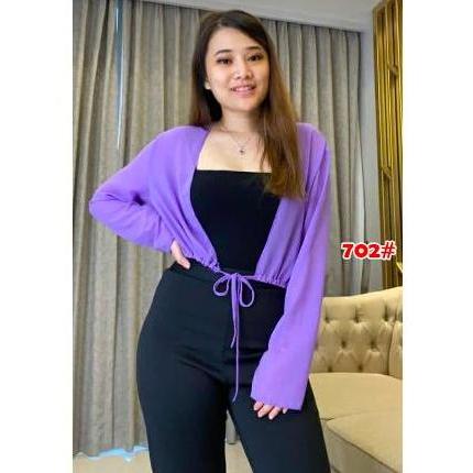 [Vm] - 702 Cardigan Bolero Polos / Atasan Saja Sifon Cardigan Wanita