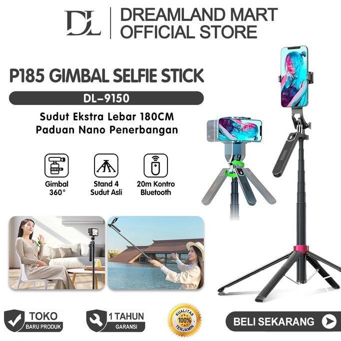 STOK TERBATAS - DL COD P185 1.85M Tripod Bluetooth Selfie Stick Remote Tripod HP Kamera DSLR Tongsis