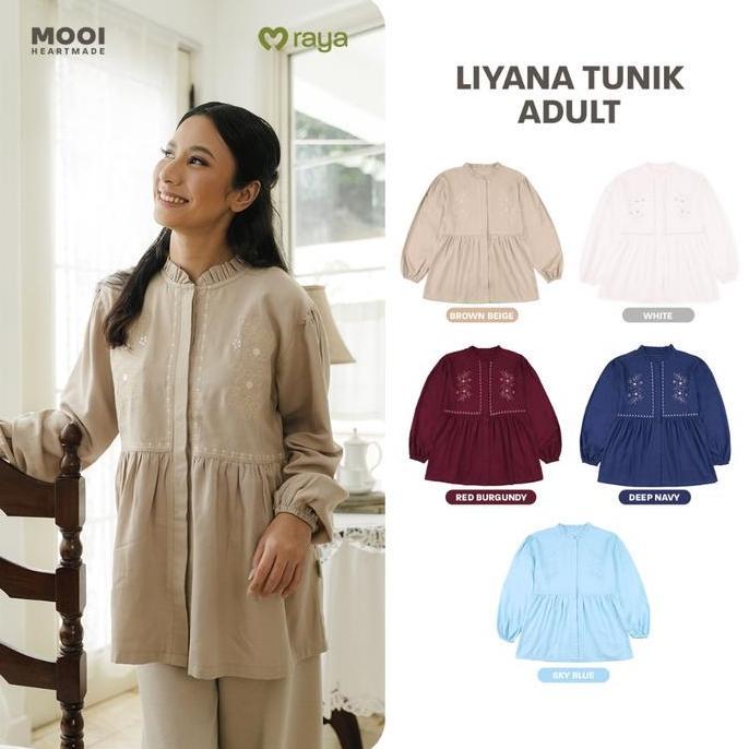 Mooi Tunik Wanita Atasan Wanita Raya Collection Liyana Tunik Adult Basic Series 2026 Ramadhan Exclus
