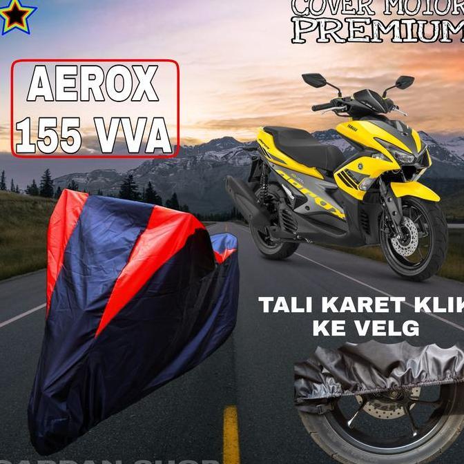 Sarung Motor Aerox 155 Vva Hitam Merah Body Cover Aerox 155 Premium New