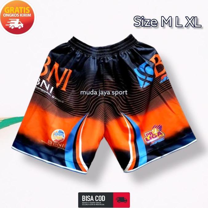 Runnx- Celana Pendek Olahraga Voli Full Printing Proliga Bni 46 Uniseks Cepat Kering Nyaman Sport Ko