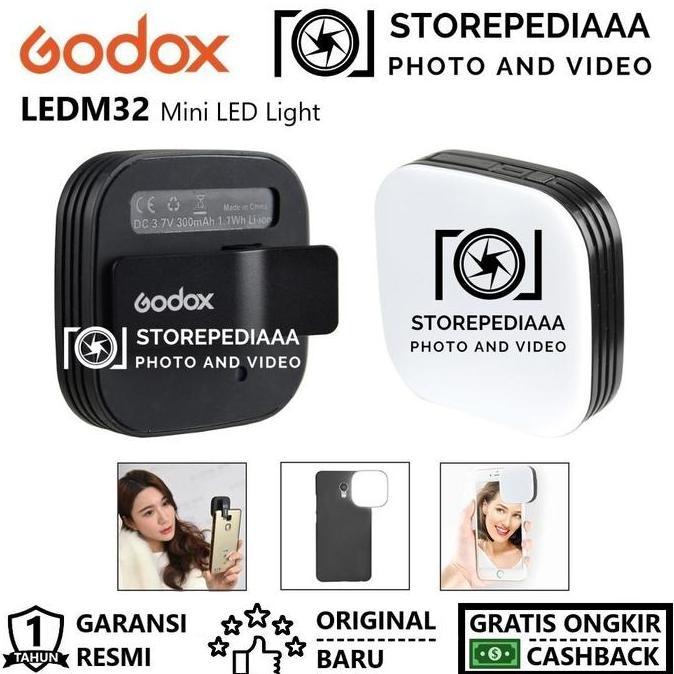 TERBARU - Godox LEDM32 Mini LED Light for Smartphone LEDM 32 LED M32 LED 32