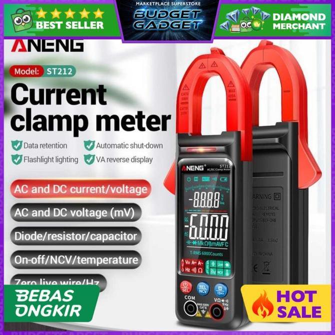 TERLARIS - ANENG Tester Listrik Digital Clamp Meter - ST212