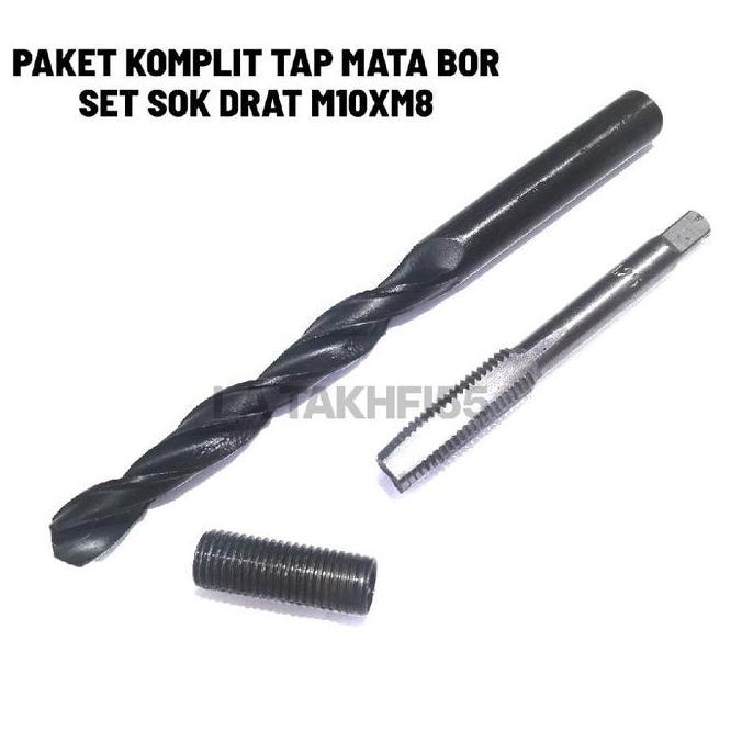 Promo Paket Komplit Tap Mata Bor Set Sok Drat M10Xm8 Dalam Baut 12 Luar Baut 14 Baut Kunci 12 Bukan 