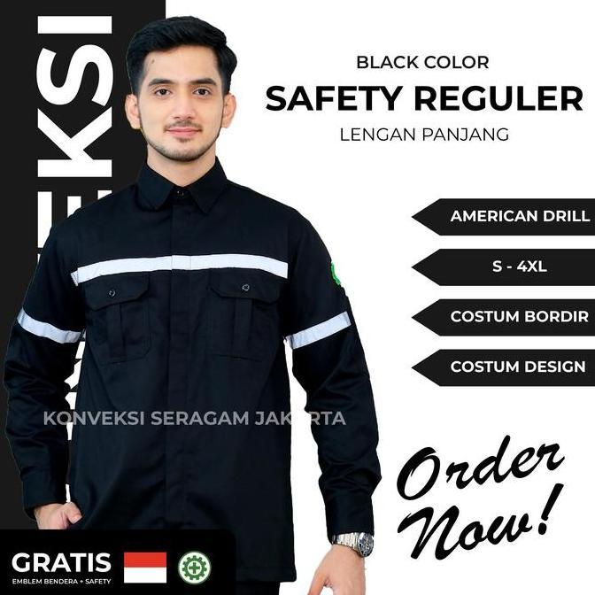 JUMBO - Baju Wearpack Kemeja Safety K3 Proyek Tambang Lengan Panjang