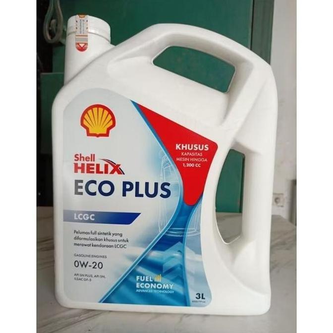 Shell Helix Eco Ow-20 3Liter Barcode Centang Hijau