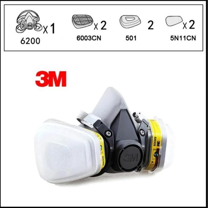 Masker 3M 6200 Respirator + 3M 6003 Cartridge filter Complete Set