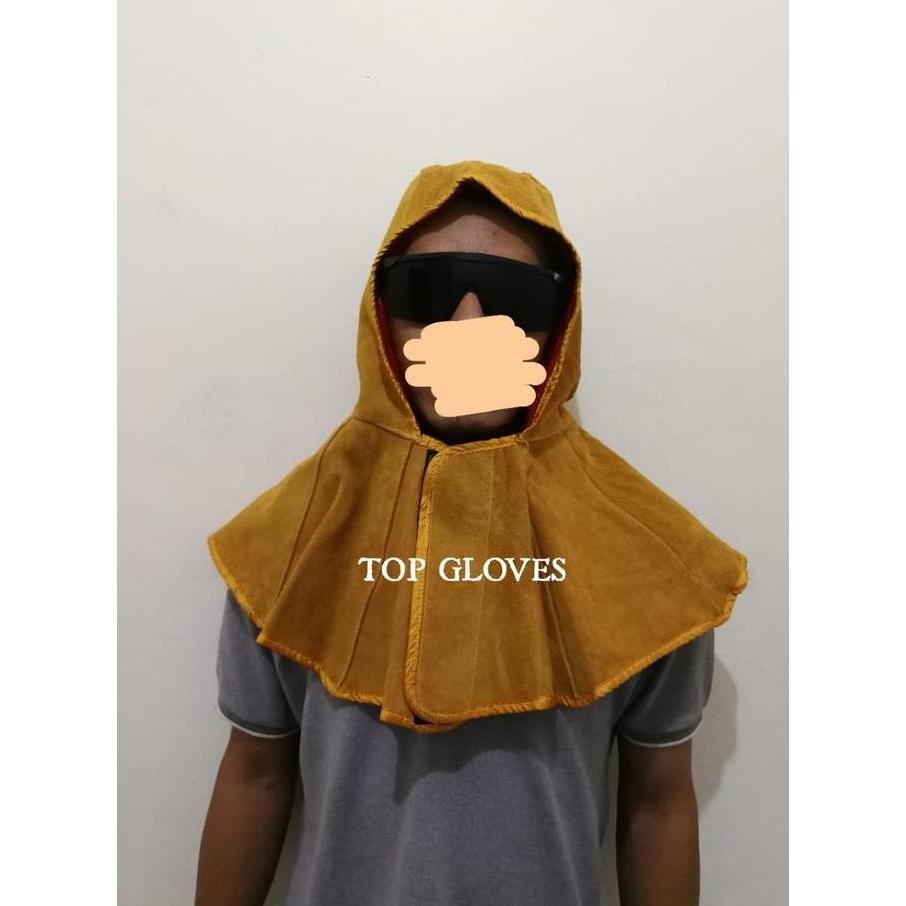 Topi Safety Kulit - Leather Welding Cap - Welding Hood - Kerpus Proyek