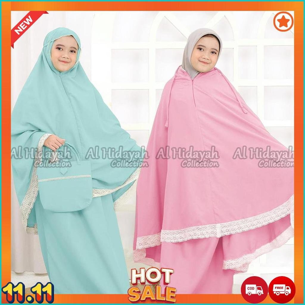 Mukenah 2 in 1 Anak Tanggung SD SMP Mukena Resleting Dagu Katun Premium [M1]