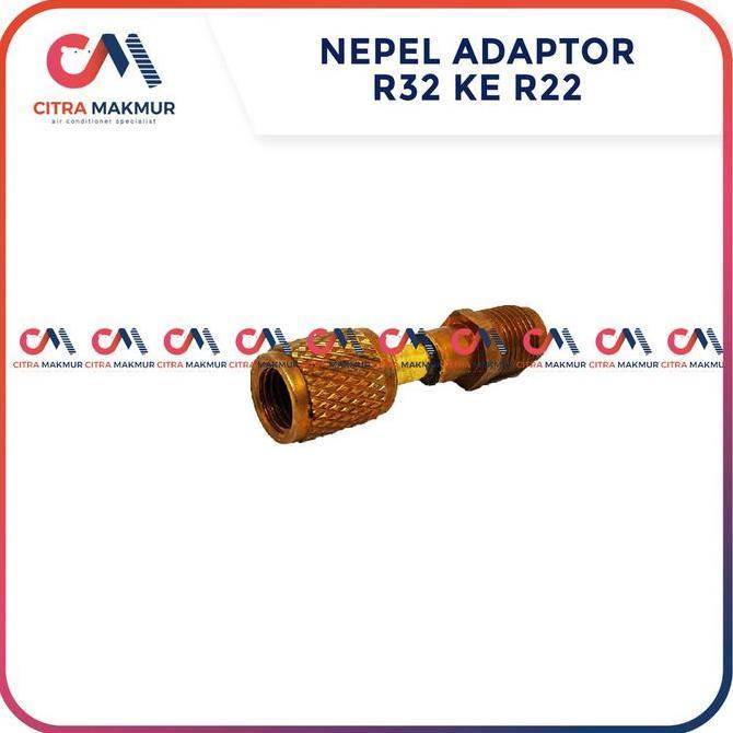 Adaptor Selang Manifold R410 R22 Konektor Connector Freon Refrigrant R 32 R 410 R410a AC Nepel R22