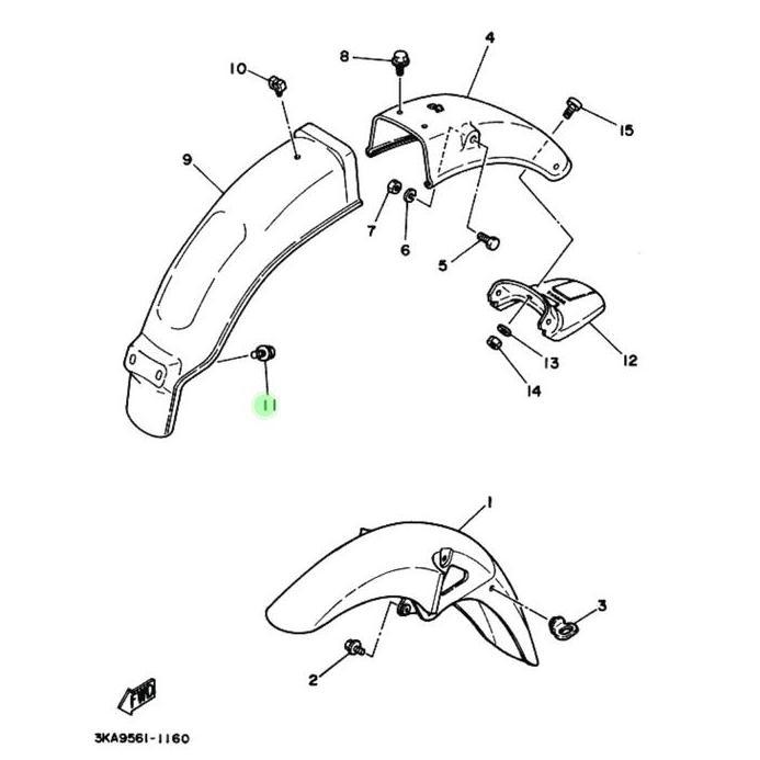 BAUT SPAKBOR BELAKANG KOLONG TENGAH RX KING RXK RXS RXR YT115 ORIGINAL YAMAHA | 90119-06056