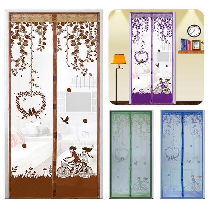TJANMON Tirai Magnet Hordeng Tirai Pintu Kamar Anti Nyamuk Motif Karakter