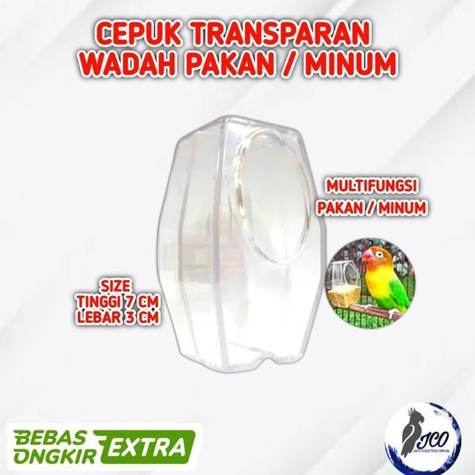 CEPUK PAKAN BURUNG ANTI TUMPAH CEPUK PAKAN MINUM BURUNG CEPUK AKRILIK murah