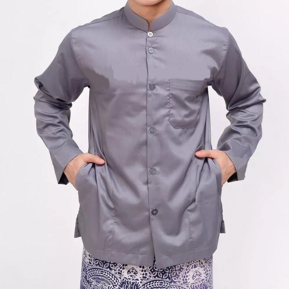 FAST DELIVERY Baju Koko Lengan Panjang Pria Baju Koko Buat Grub Hadroh Sholawatan