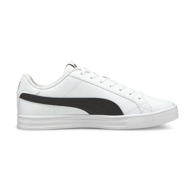 PUMA Sepatu Training Uniseks Smash Vulcanised V3 Low White-Black