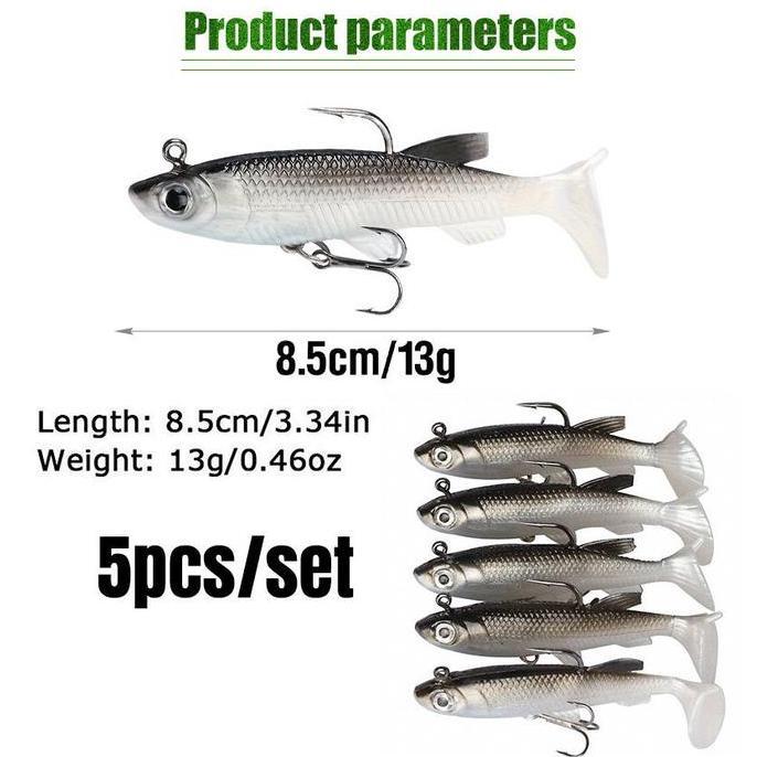 TOPFUF Umpan Pancing Soft Lure Lead Fish 8cm 13g Umpan Ikan Karet Belanak Minnow Sinking Casting Gab