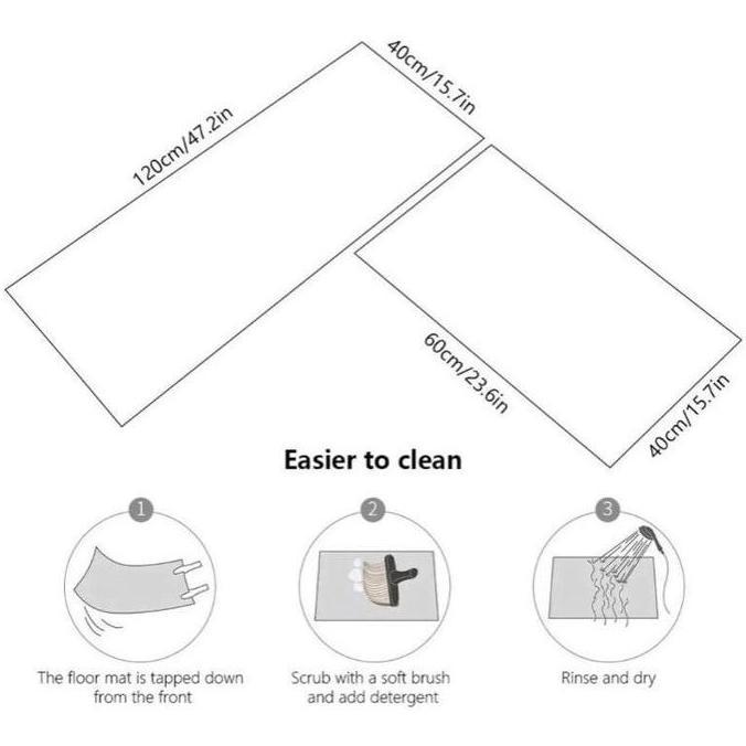 Keset Dapur 2 in 1 Kitchen Floor Mat Set / Karpet Alas Lantai Rumah Kamar Karet