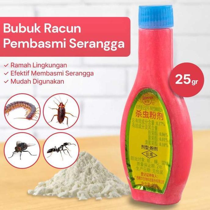 ADZKIMI Bubuk Racun Pembasmi Serangga kecoa kelabang semut - kaki seribu