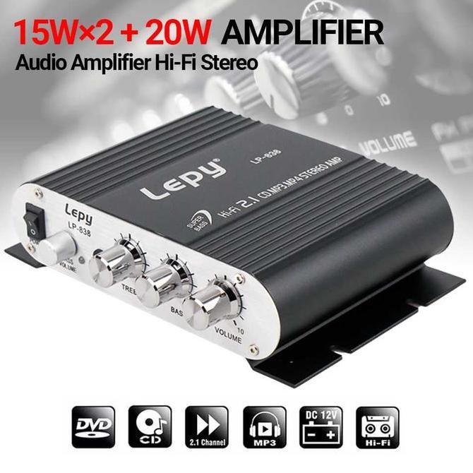 ADZKIMI audio Stereo Amplier Treble Bass Booster 12V 200W - LVPIN LP-838 new