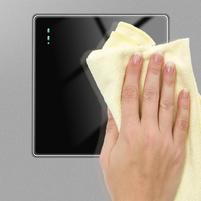 DZAIGIZAGA Saklar Lampu Akrilik Sakelar Lampu Rumah Hitam Black Glossy Electrical Switch