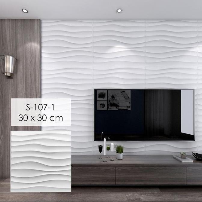 Wall Panel 3D Dinding Ornamen Bahan PVC Bisa Dibersihkan Motif Timbul