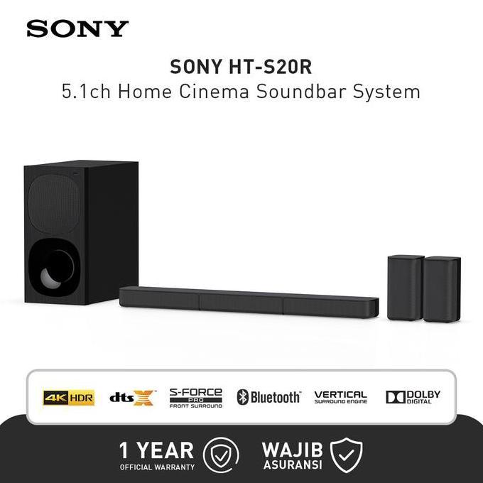 SONY HT-S20R SOUNDBAR 5.1CH HOME THEATRE SYSTEM - BLACK