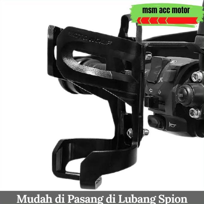 Holder Tempat Botol Motowolf Di Spion Motor Vario Beat Scoopy Genio Nmax Aerox Fazzio Grand Filano M