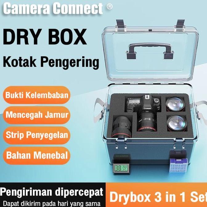 DEAL TERBAIK - dry box Kotak Tahan Lembab Kamera Digital Dry Box Kamera 3 in 1 Set Free Silica Gel d