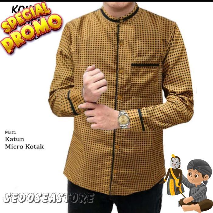 Kkm 22545 Baju Micro Atasan Kemeja Koko Toyobo Micro Kemeja Pria Lengan Panjang Terbaru