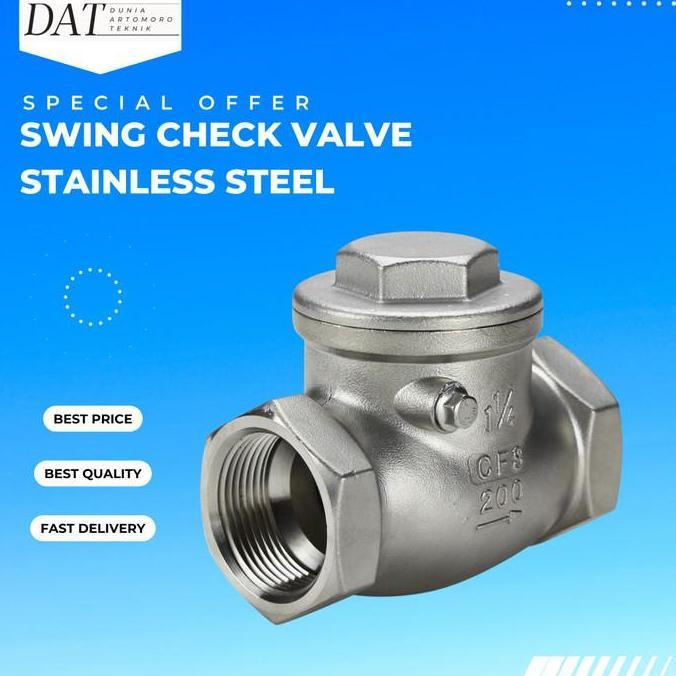 1" Swing Check Valve One Way Valve Klep Tabok Stainless 1 Inch