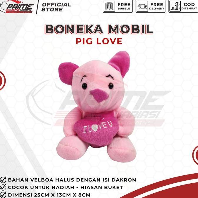 Bantal Mobil Boneka Piglet Pig Love