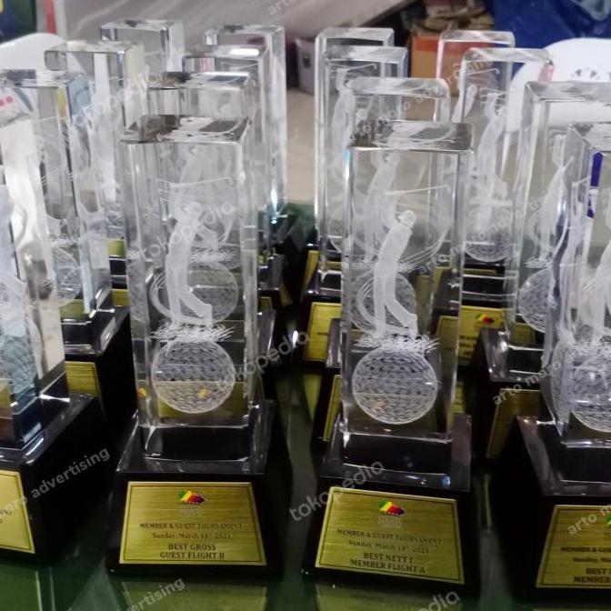 plakat kristal, plakat golf, plakat kaca, Trophy Kristal