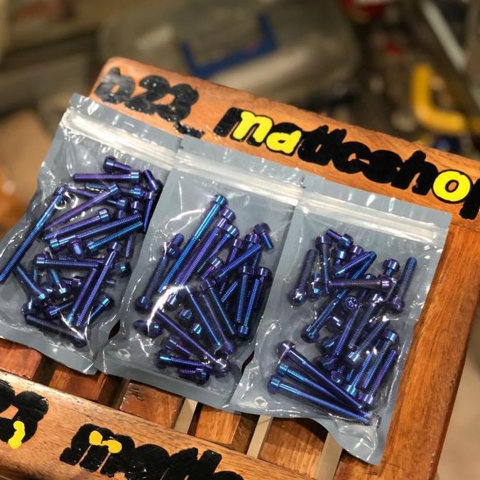 baut titanium blok mesin ninja rr r ss fulset baut titanium ninja