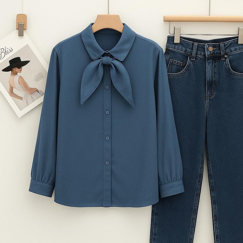 Cod  Osela Top Blouse Kemeja Korean Premium Fit L  Fashion Baju Atasan Blus Long Shirt Remaja Wanita