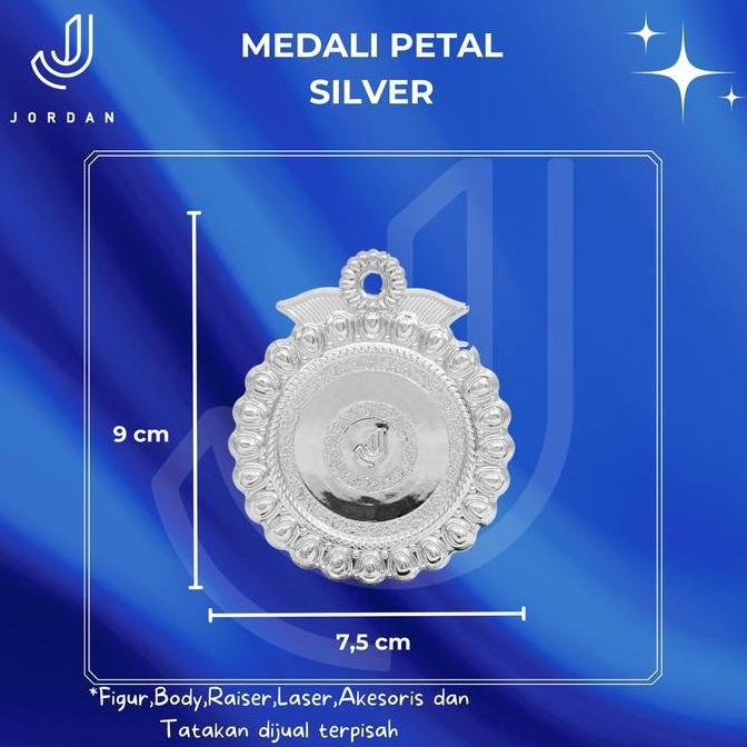 Medali, Piagam, Mendali Piala, Medali olahraga, Medali Petal silver