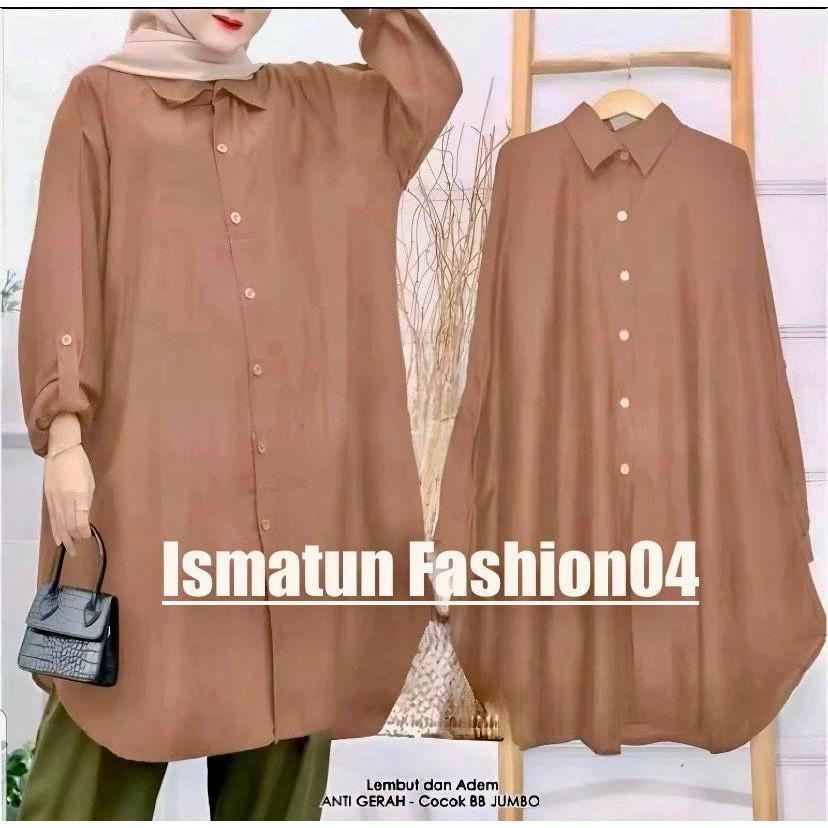 Tunik Polos Wanita Jumbo  Katun Adem LD 125 Jumbo