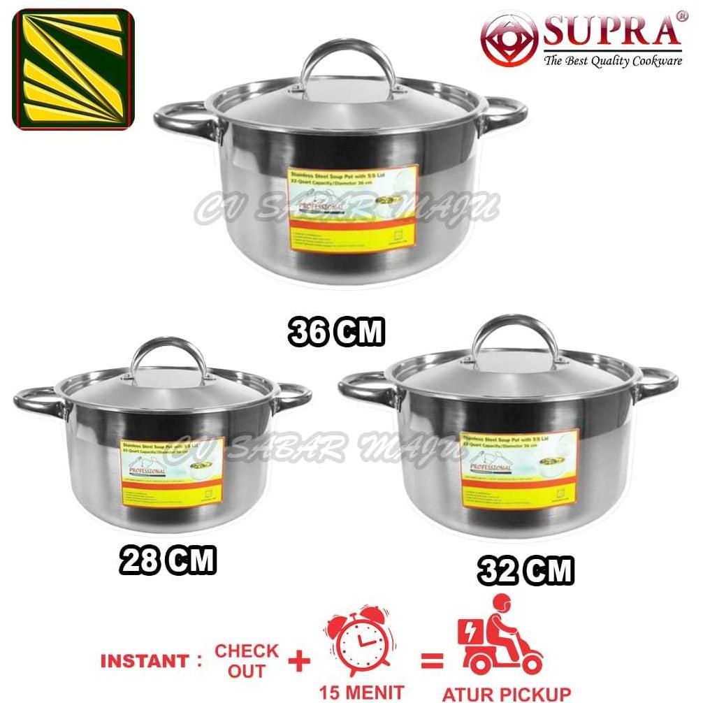 HOT PRODUCT SUPRA PANCI STOCK POT / STEAMER KUKUSAN  8, 12, 16, 20 QT, SOUP POT STAINLESS 28, 32, 36