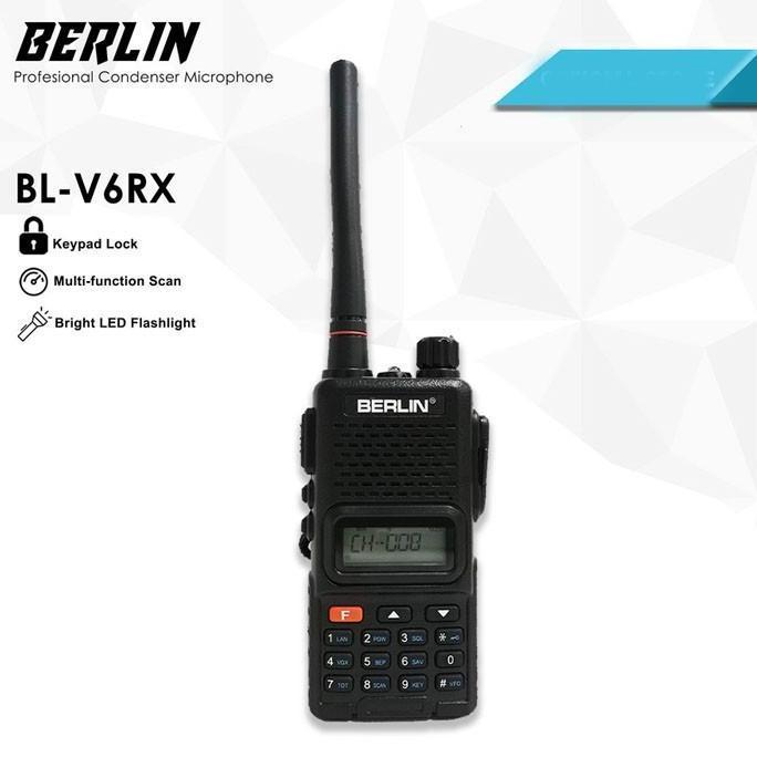 Promo Berlin Bl-V6Rx Handie Walkie Talkie Ht Single Band Uhf Vhf