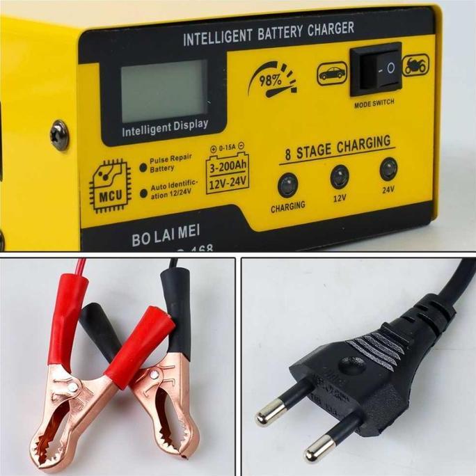 Sale Bo Lai Mei Charger Aki Otomatis Mobil Motor Kendaraan 12V/24V 200Ah
