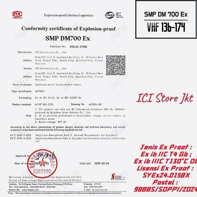 Sale Ht Smp Dm700Ex / Ht Smp Dx 700 Ex Vhf / Ht Explotion Proof / Ht Gas Proof