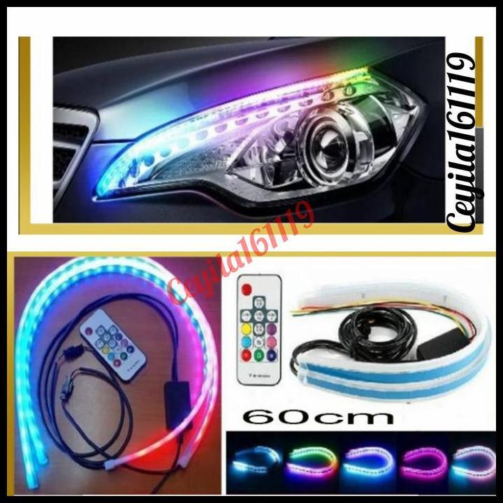 HOT DEAL LAMPU ALIS RGB FULL WARNA FLEXIBLE 60 CM REMOTE MOBIL ALL NEW BRIO 18 