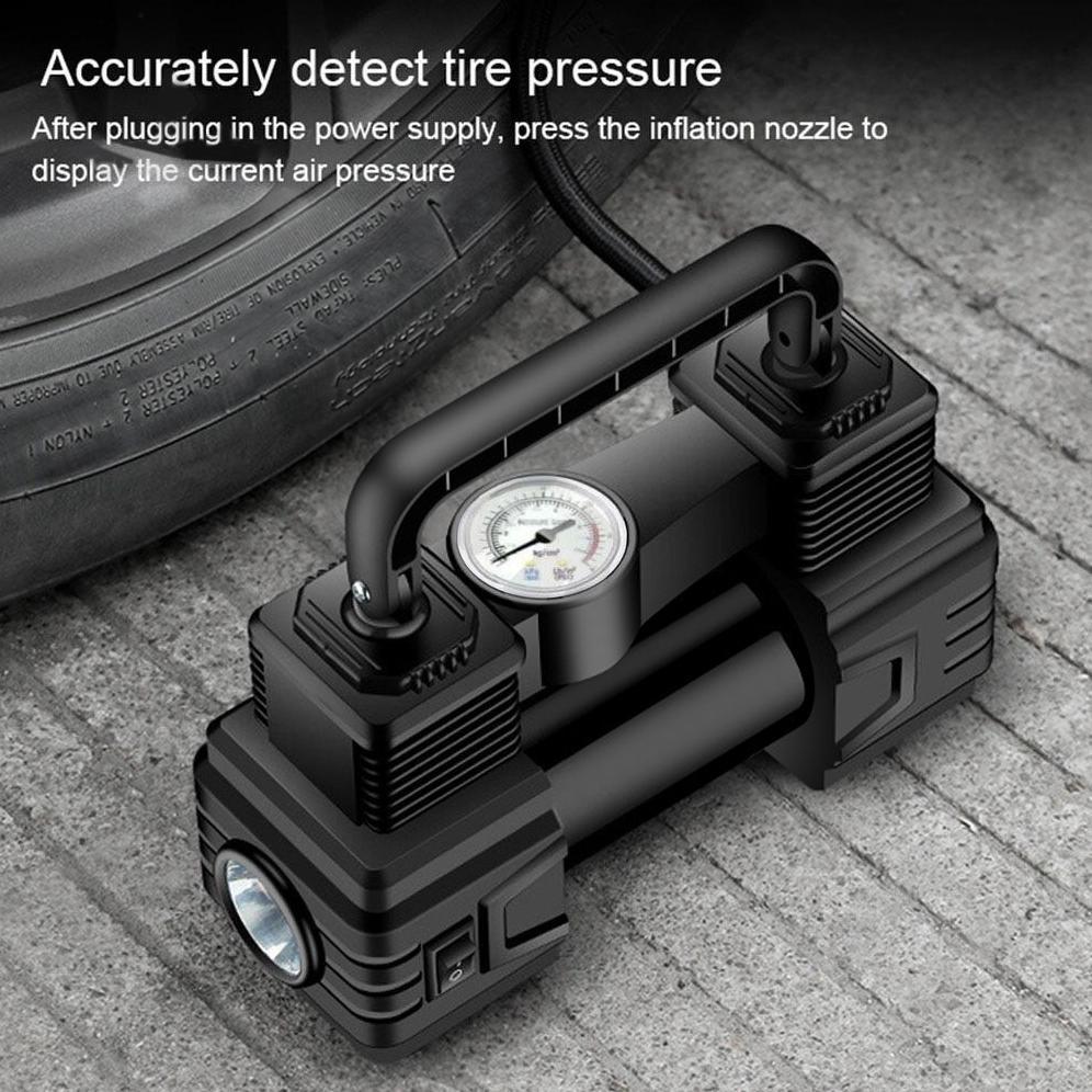 2 Silinder Led Paket Compressor Mini Listrik Portable Pompa Angin Ban Motor Mobil / Kompresor Mini C