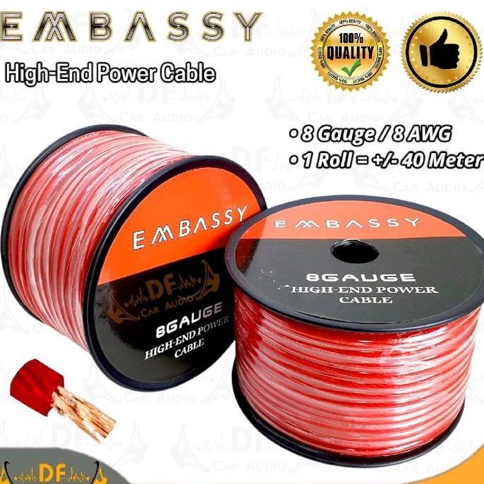 Grosir Kabel Power 8 Awg Embassy / Kabel Power Audio Mobil 8 Awg Embassy / Kabel Strum Audio Mobil 8