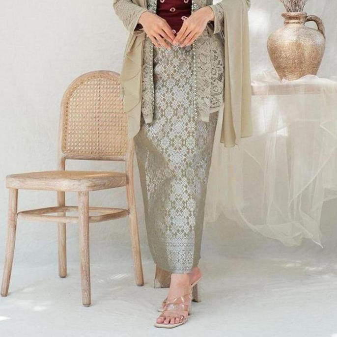 Ahzem- Sabira Rok Span Pinggang Karet Katun Prada Rok Span Wisuda Dan Lamaran Wanita Panjang Hitam W