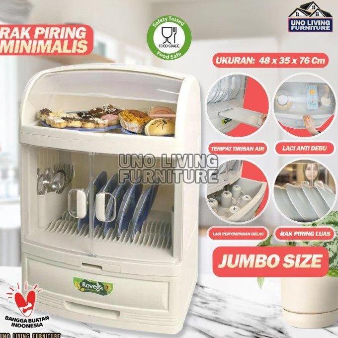 LEMARI PIRING ROVEGA PLADYS LEMARI RAK PIRING PLASTIK RAK PIRING MINIMALIS RAK PENYIMPANAN PIRING