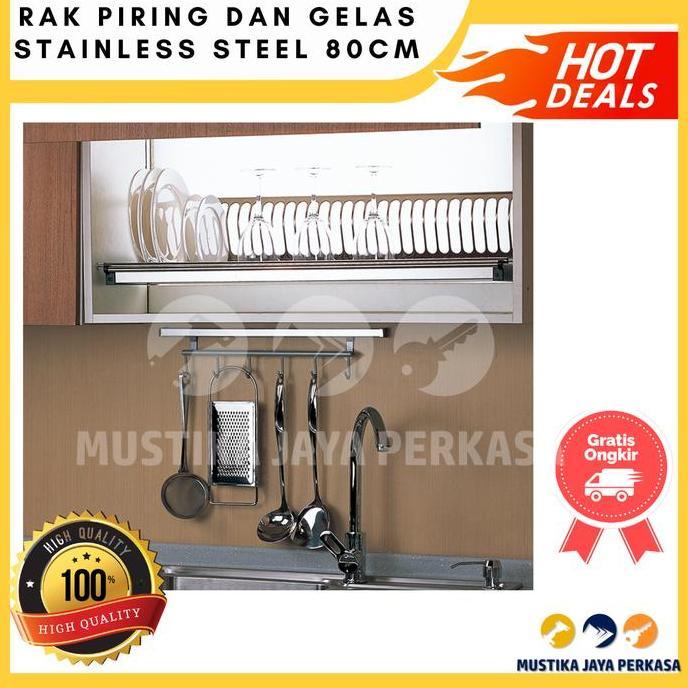 Rak Piring Stainless Rak Gelas Stainless 80 Cm