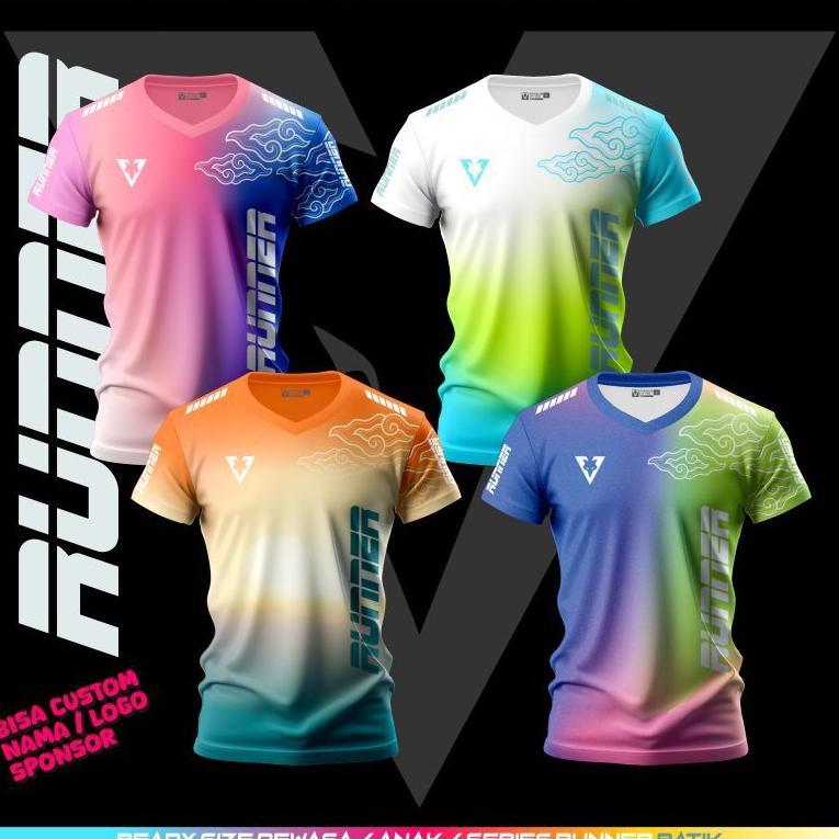 (Terbaru) Jersey Running Baju Olahraga Lari Kaos Running Pria Wanita Free Custom Nama (Terlaris)