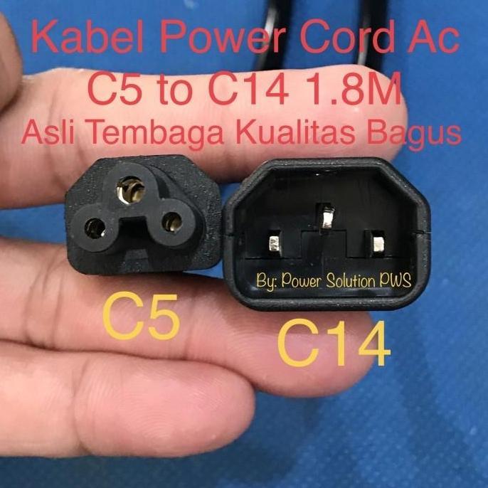 Kabel Power Ac Cord C14 to C5 / C14 to colokan Notebook / C14-adaptor Murah